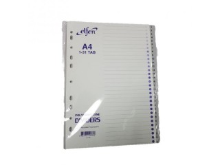 Elfen A4 1-31 Tabs PP Index File Divider